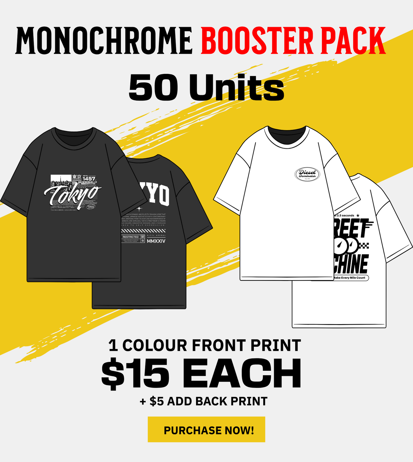 Monochrome T-shirt Booster Pack
