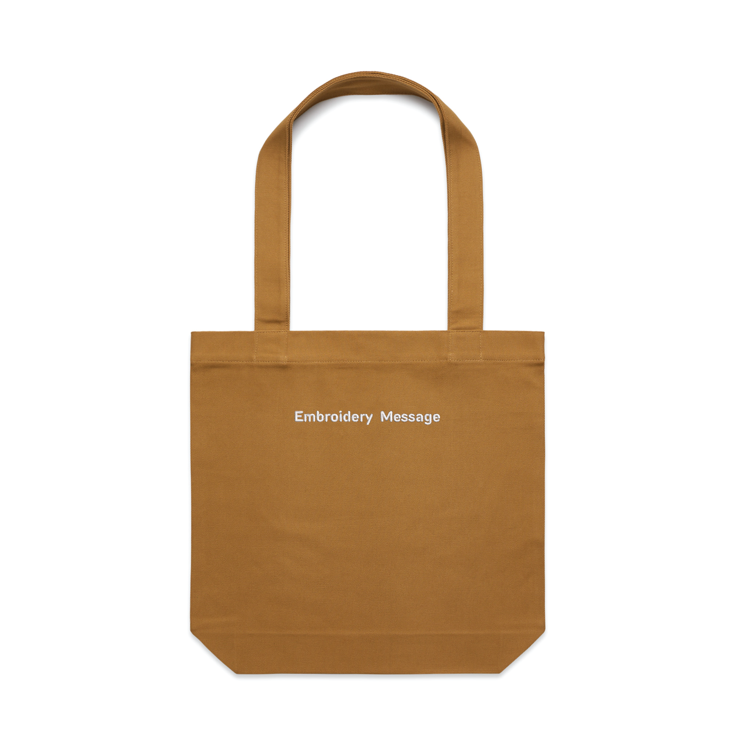 as colour cotton canvas tote bag in brown with personalised custom embroidery